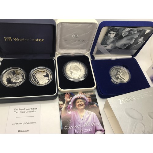 418 - Royal Australian Mint Australia 2002 silver 5 dollar 'The Queen Mother', 1926-2006 Vivat Regina silv... 