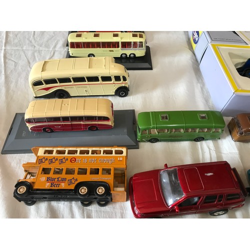 663 - Diecast model vehicles collection, Double Decker buses and coaches, boxed and unboxed, selection of ... 