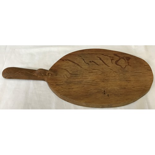 778 - Robert Thompson of Kilburn Mouseman cheese board. 38cm.