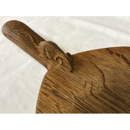 778 - Robert Thompson of Kilburn Mouseman cheese board. 38cm.