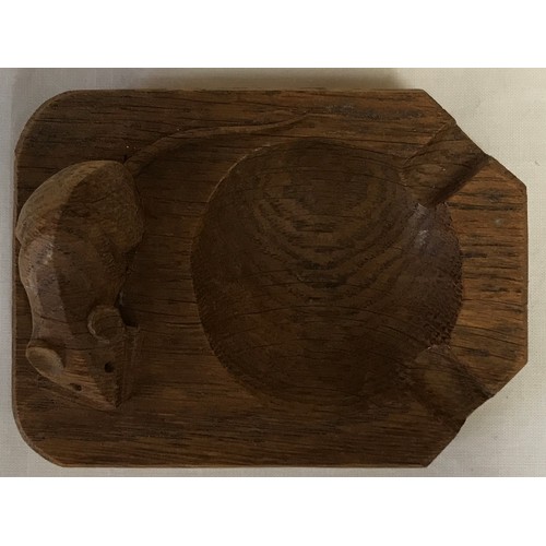 780 - Robert Thompson of Kilburn 'Mouseman' oak ashtray, 10cm.