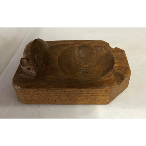 780 - Robert Thompson of Kilburn 'Mouseman' oak ashtray, 10cm.