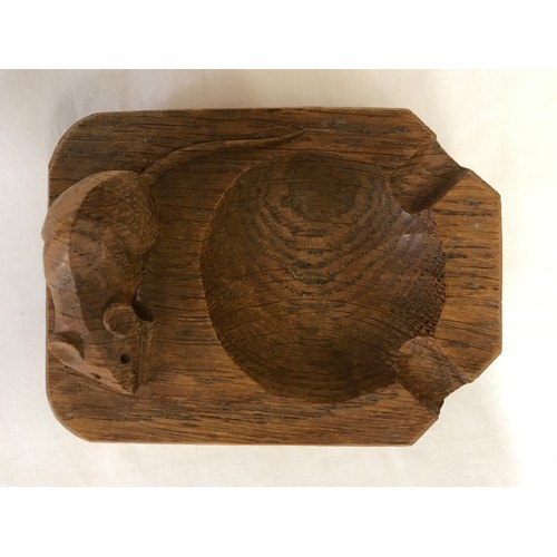 780 - Robert Thompson of Kilburn 'Mouseman' oak ashtray, 10cm.