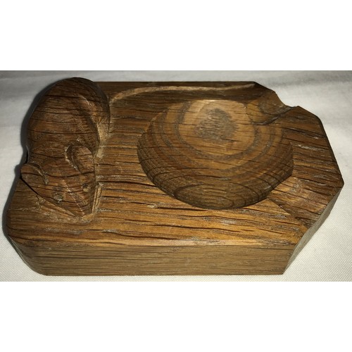 781 - Robert Thompson of Kilburn 'Mouseman' oak ashtray, 10.5cm.