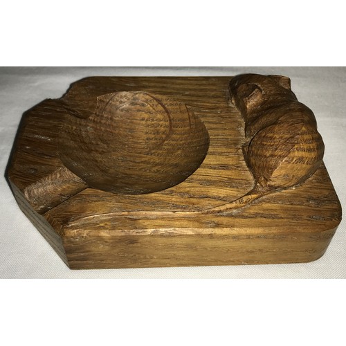 781 - Robert Thompson of Kilburn 'Mouseman' oak ashtray, 10.5cm.