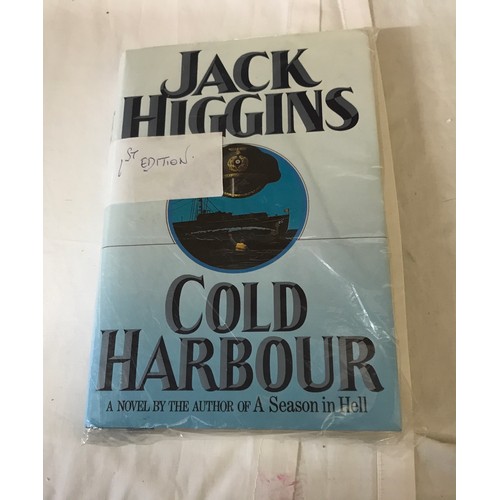 639 - A collection of 15  books to include 3 First Editions : 'Cold Harbour' by Jack Higgins, 'The Resort'... 