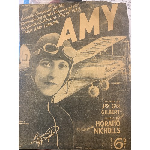 851 - Amy Johnson sheet music, specially composed for the Homecomins of the Heroine of the England-Austral... 