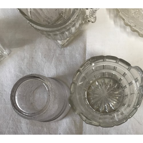 294 - A Collection of Victorian clear pressed glass to include 'Give us this day our daily bread' shallow ... 