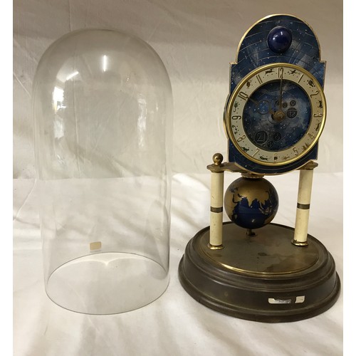 809 - Wooden painted clock face 43cms h x 30cms w. Kaiser Universe World Globe Clock 400 day under a dome.... 