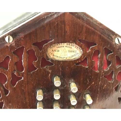 767 - A Barnett Samuel and Sons, 32 Worship Street London 6 sided concertina in original box. Serial numbe... 