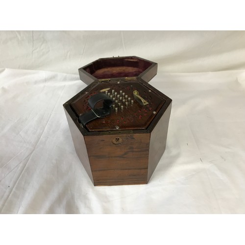 767 - A Barnett Samuel and Sons, 32 Worship Street London 6 sided concertina in original box. Serial numbe... 