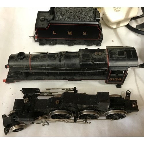 674 - Hornby OO gauge model train set, engine, goods wagons, buildings, track and accessories.