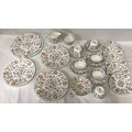 Minton Haddon Hall tea and dinner ware 26 pieces in total. Cake plate, minus handle, six dinner plat... 
