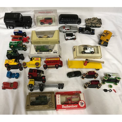 679 - Diecast model vehicles collection, Matchbox trucks, fire engine, cars, 5 Corgi models, one Dinky cra... 