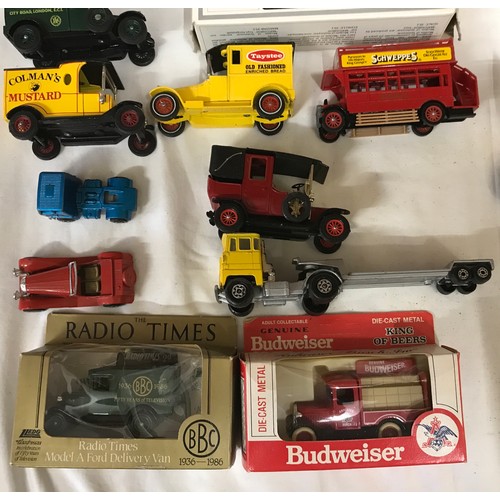 679 - Diecast model vehicles collection, Matchbox trucks, fire engine, cars, 5 Corgi models, one Dinky cra... 