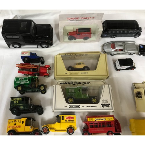 679 - Diecast model vehicles collection, Matchbox trucks, fire engine, cars, 5 Corgi models, one Dinky cra... 