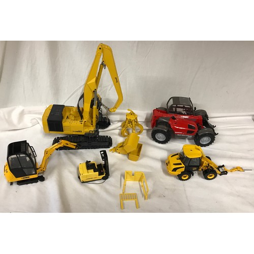 683 - Joal diecast model construction vehicles, Komatsu PC1100LC, Manitou MLT634-120 LSU, JCB 8016, Hyster... 