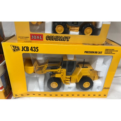 686 - Joal diecast metal model construction vehicles with boxes, JCB 435 loader, 9999/2862, JCB 525-58 Tel... 