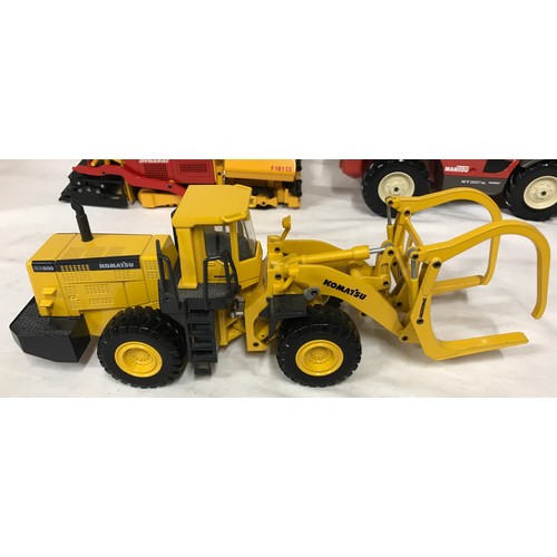 687 - Joal diecast construction vehicles, Komatsu WA600, Dynapac F181 CS, Manitou MT1337SL Turbo, Hitachi ... 