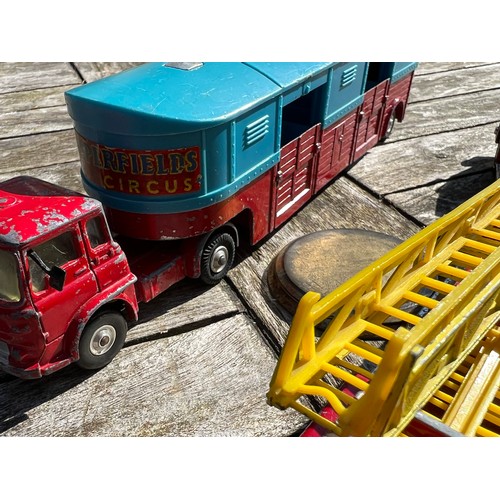 700 - A Corgi Monkeemobile, Corgi Aerial rescue tractor, Corgi Articulated Horse Box, Chipperfields Circus... 