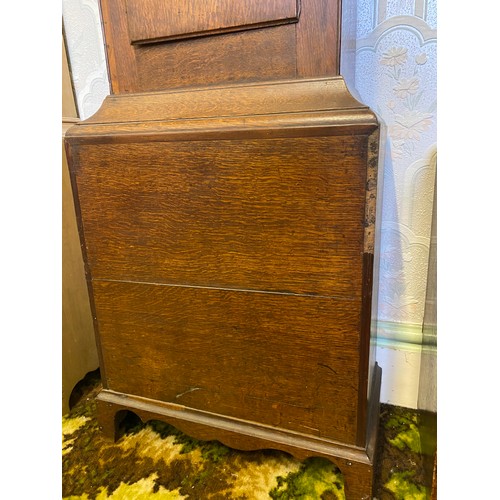 811 - A 30 hour brass faced longcase clock, N. Voyce & M. Dean. 202 h x 50cm w.