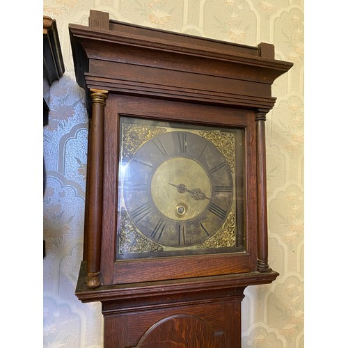 813 - A 30 hour longcase clock, John Austin - Waterford. 196 h x 48c, w/