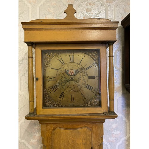 816 - A 30 hour longcase clock, Thomas Lister Halifax with rolling moon. 192 h x 47cm w.