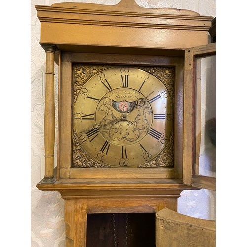 816 - A 30 hour longcase clock, Thomas Lister Halifax with rolling moon. 192 h x 47cm w.