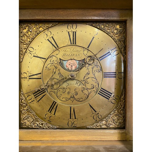 816 - A 30 hour longcase clock, Thomas Lister Halifax with rolling moon. 192 h x 47cm w.