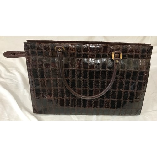 488 - J Perez Valencia Spain large leather handbag 44 w x 30cm h.