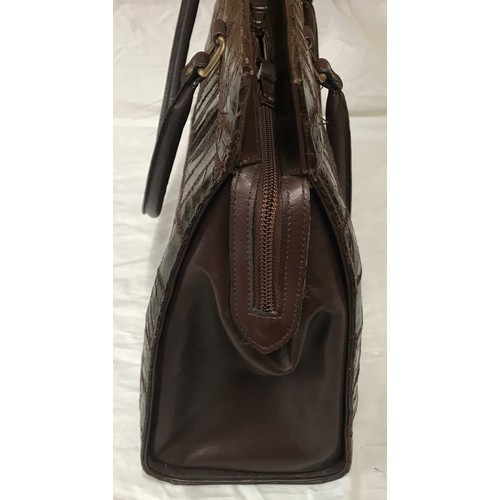 488 - J Perez Valencia Spain large leather handbag 44 w x 30cm h.