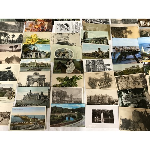 856 - Collection of postcards. 100 assorted topographical British and European cards, colour and mono.