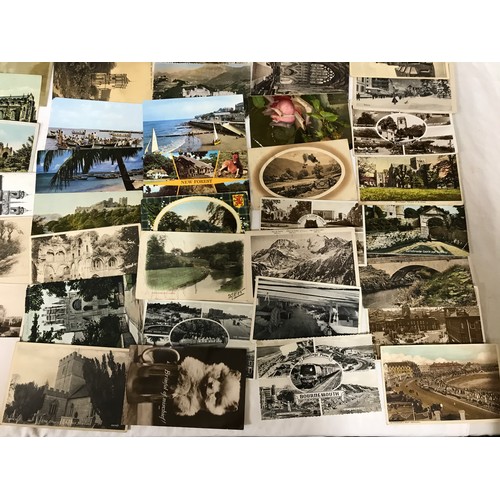 856 - Collection of postcards. 100 assorted topographical British and European cards, colour and mono.