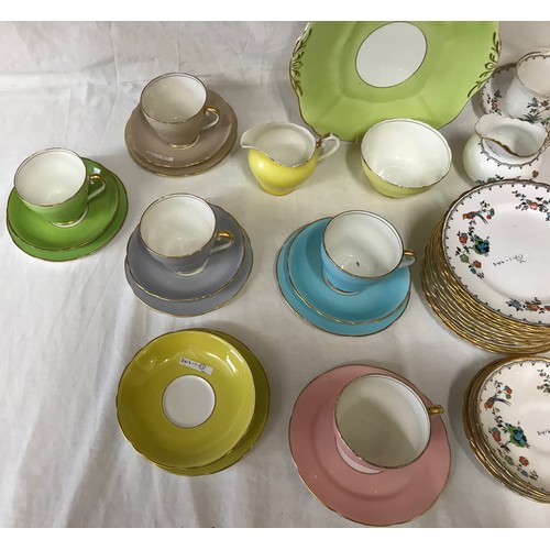 44 - Two part tea services to include Adderley 1 x cake plate, jug, sugar bowl, 5 x cups, 5 x saucers, 6 ... 