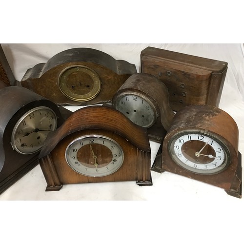 819 - Collection of 9 mantel clocks. Repairs/spares.