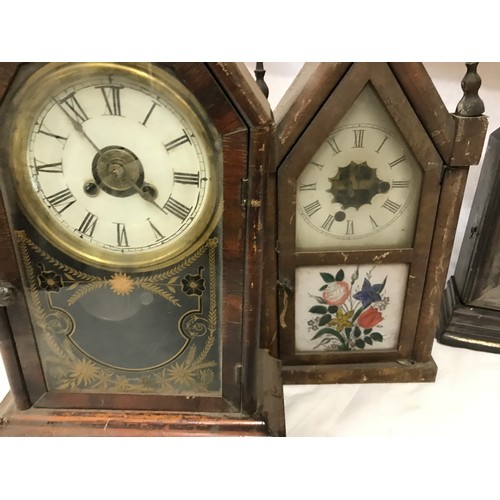 834 - Five mantel clocks various sizes and designs for spares and repairs.