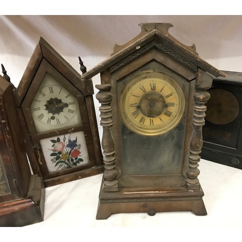 834 - Five mantel clocks various sizes and designs for spares and repairs.