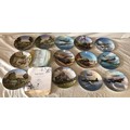 Royal Worcester decorative plates collection of 13 assorted designs, Farm Scene, Canal Barges, Train... 