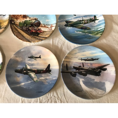 57 - Royal Worcester decorative plates collection of 13 assorted designs, Farm Scene, Canal Barges, Train... 