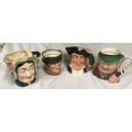 Four Toby jugs, two Royal Doulton, Mine Host D 6468 and Sam Weller 13cm h, two Beswick Ware, Tony We... 