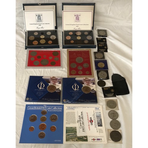 429 - British coinage collection: Proof coins 1986, 1983,1977, George V coinage Queens Diamond Jubilee Coi... 