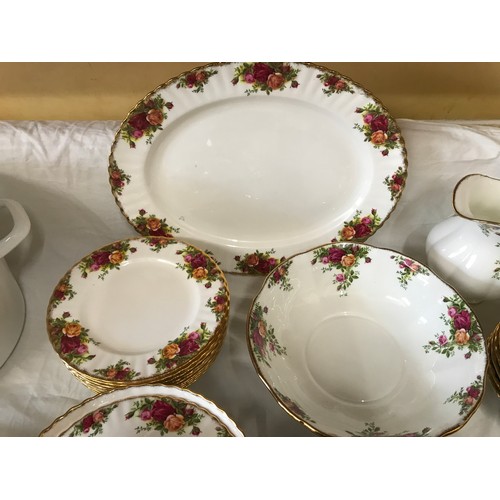 67 - Royal Albert Old Country Roses dinner ware to include: 3 x tureens 30cm, meat plate 38cm, 12 x dinne... 