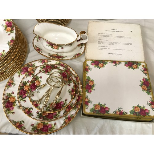 67 - Royal Albert Old Country Roses dinner ware to include: 3 x tureens 30cm, meat plate 38cm, 12 x dinne... 