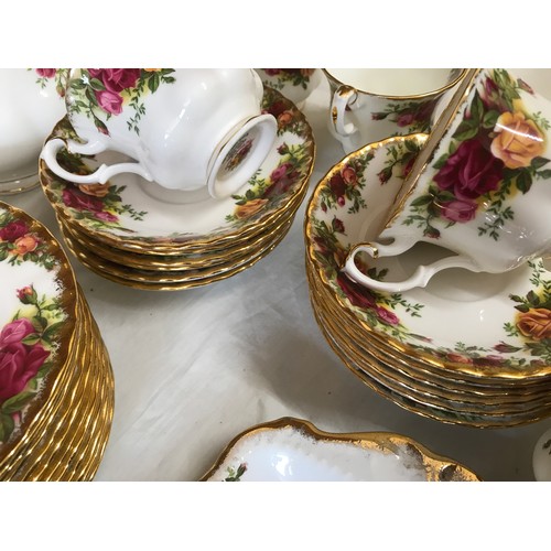 68 - A Royal Albert Old Country Roses bone china part tea and coffee service to include: cafetiere 25cm h... 