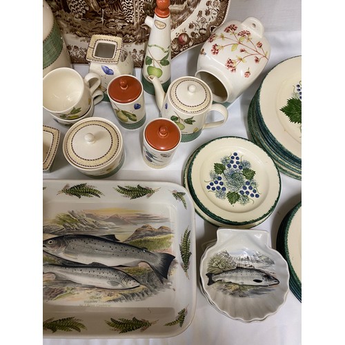 72 - A large quantity of ceramics to include: Portmeirion 'The Compleat Angler British Fishes' design rec... 