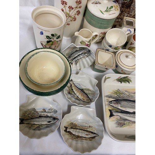 72 - A large quantity of ceramics to include: Portmeirion 'The Compleat Angler British Fishes' design rec... 