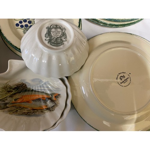 72 - A large quantity of ceramics to include: Portmeirion 'The Compleat Angler British Fishes' design rec... 