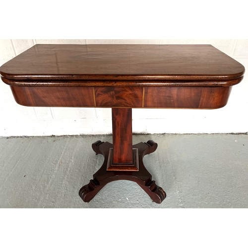 1217 - Foldover tea table. 87 x 92cm open. 44 x 91cm closed.