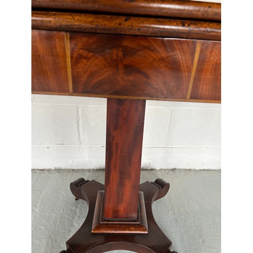 1217 - Foldover tea table. 87 x 92cm open. 44 x 91cm closed.