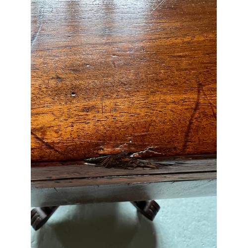 1217 - Foldover tea table. 87 x 92cm open. 44 x 91cm closed.